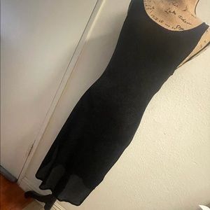 Black Beach coverup with side slit - Medium